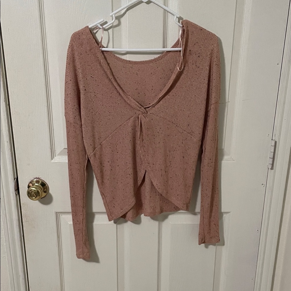 Hippie Rose Pink Twist Front Blouse